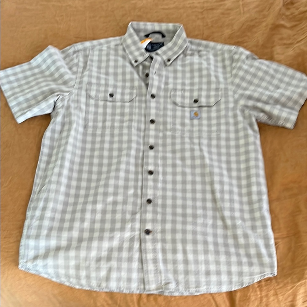 Carhartt Gray Casual Button Down Shirt Lightweight Cotton